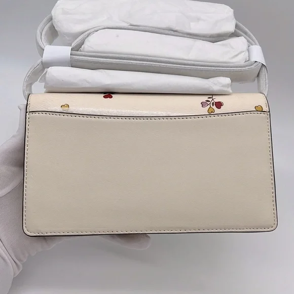 Coach Anna Foldover Clutch Crossbody Bag With Heart Print - Picture 2 of 16